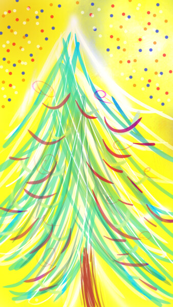 Digitale Kunst getiteld "Christmas tree with…" door Melanie Belle, Origineel Kunstwerk, 2D Digital Work