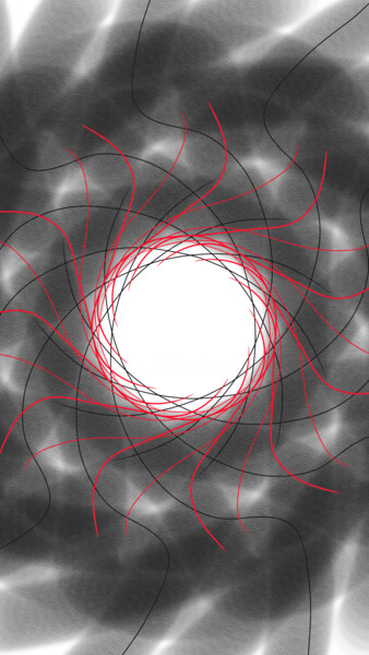 Arte digitale intitolato "Red spiral+" da Melanie Belle, Opera d'arte originale, Lavoro digitale 2D