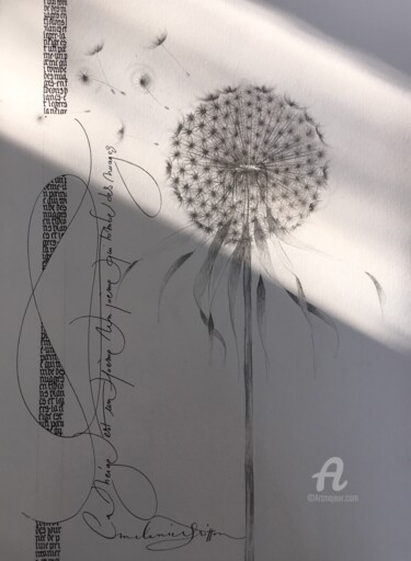 Desenho intitulada "pissenlit 2 - calli…" por Mélanie Griffon, Obras de arte originais, Tinta