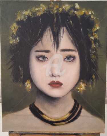 Painting titled "Asian Beauty" by Melanie Kempkes, Original Artwork, Oil