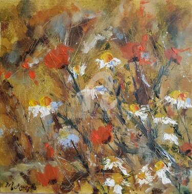 Painting titled "Wildflowers" by Melanie Kempkes, Original Artwork, Oil