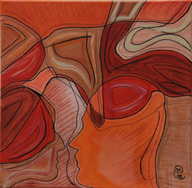 Peinture intitulée ""Duel Rouge vs Oran…" par Melanie Maquinay, Œuvre d'art originale, Acrylique