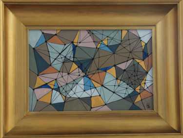 Pintura titulada ""Voronoï Gold"" por Melanie Maquinay, Obra de arte original, Acrílico