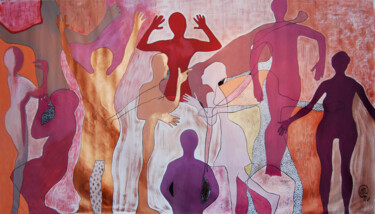 Pittura intitolato "Fresque - en situat…" da Melanie Maquinay, Opera d'arte originale, Acrilico