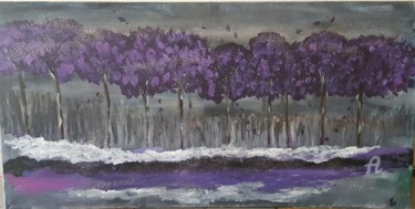 Painting titled "Forêt" by Melanie Roch, Original Artwork, Acrylic
