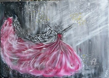 Painting titled "Danseuse" by Melanie Roch, Original Artwork, Acrylic Mounted on Wood Stretcher frame
