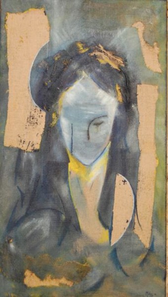 Peinture intitulée "la madone à la larme" par Mélas, Œuvre d'art originale