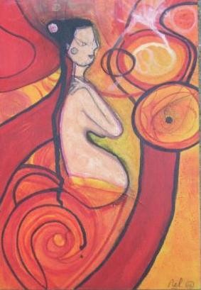 Painting titled "" La vie "" by Mélo, Original Artwork, Acrylic