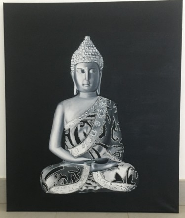 Pittura intitolato "Bouddha" da Mélanie Flamin, Opera d'arte originale, Olio