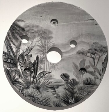 绘画 标题为“Ma jungle” 由Mélanie Flamin, 原创艺术品, 油 安装在木板上