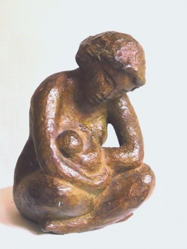 Sculpture titled "FEMME ENFANT" by Melanie Quentin, Original Artwork, Metals