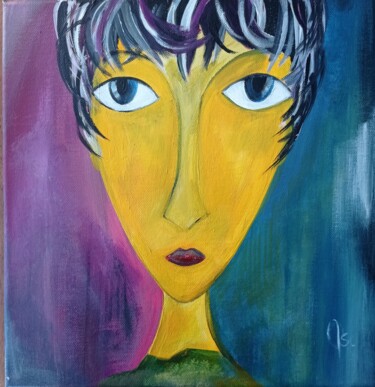 Painting titled "Lui" by Mélanie Santa Cruz, Original Artwork, Acrylic