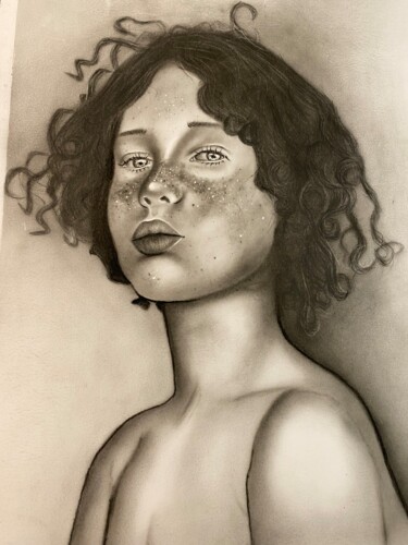 Картина под названием "Boy" - Melart, Подлинное произведение искусства, Древесный уголь