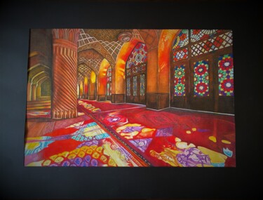 Painting titled "Pink Mosque" by Melart, Original Artwork, Non Manipulated Photography