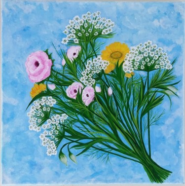 Painting titled "Spring bouquet" by Elena Moshchenko, Original Artwork, Acrylic