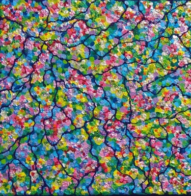 Malerei mit dem Titel "Mosaic trend (dipty…" von Elena Moshchenko, Original-Kunstwerk, Acryl Auf Keilrahmen aus Holz montiert