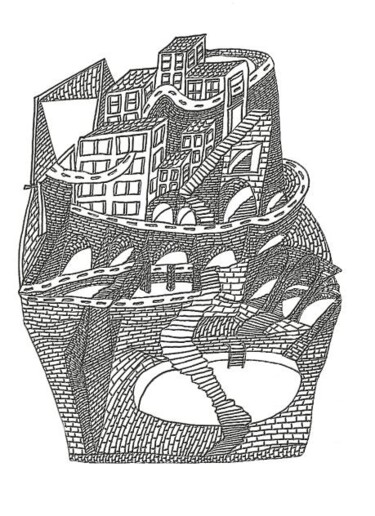 Dibujo titulada "Nidos abandonados" por Meli Criado, Obra de arte original
