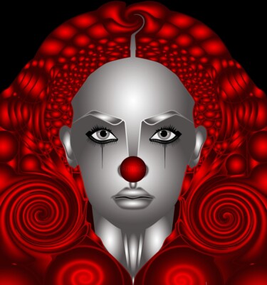 Arte digitale intitolato "red girl" da Melih Suad Kocabıçak, Opera d'arte originale, Lavoro digitale 2D