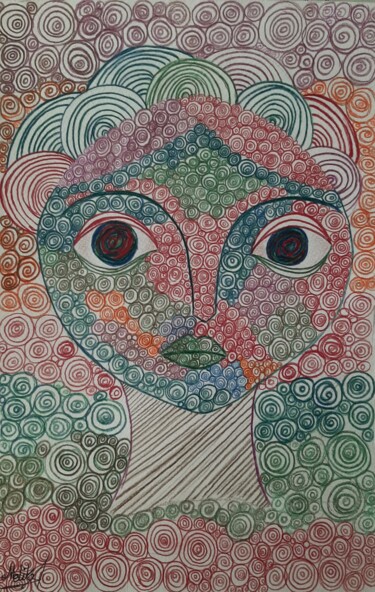 Peinture intitulée "Disappointed" par Melika Cheraji, Œuvre d'art originale, Crayon