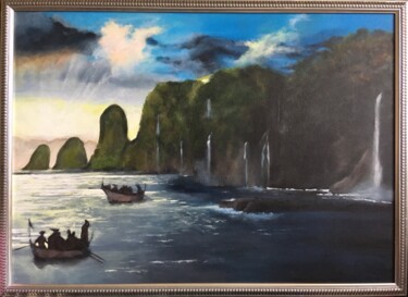 Картина под названием "Остров" - Melina Abdrashitova, Подлинное произведение искусства, Акрил