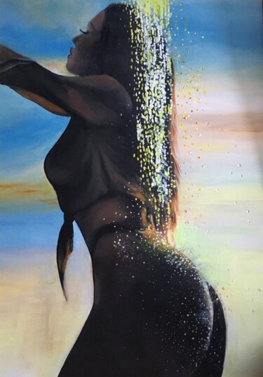 Malerei mit dem Titel "Sunset" von Melina Abdrashitova, Original-Kunstwerk, Acryl