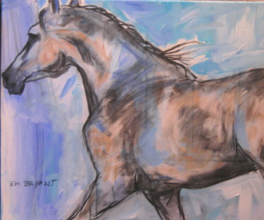Painting titled "cheval couleurs du…" by Em Bryant, Original Artwork, Acrylic