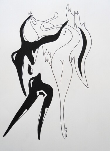Pintura titulada "Dance with angel No…" por Melinda Vamosi, Obra de arte original, Acrílico