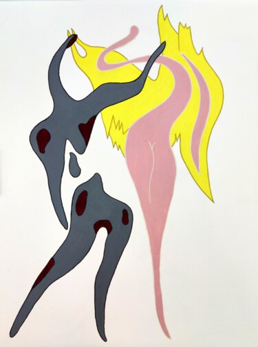 Pintura titulada "Dance with angel No…" por Melinda Vamosi, Obra de arte original, Acrílico
