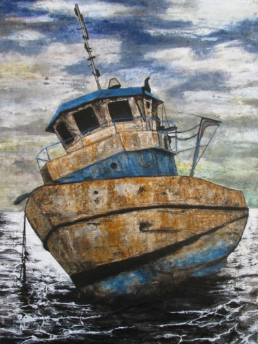 Painting titled "Adieu Marine" by Mélinda Suart, Original Artwork, Acrylic
