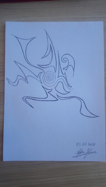 Desenho intitulada "Aksioksimoron - 4" por Melisa Kanmaz, Obras de arte originais, Canetac de aerossol
