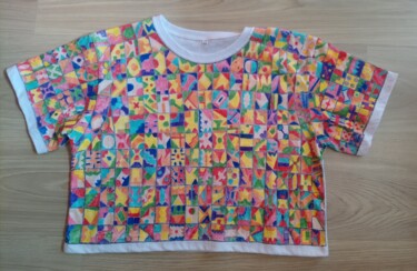 Sztuka tkaniny zatytułowany „T-shirt by aksioksi…” autorstwa Melisa Kanmaz, Oryginalna praca, Odzież