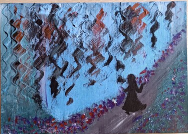 Painting titled "Loneliness in the e…" by Melisa Kanmaz, Original Artwork, Acrylic