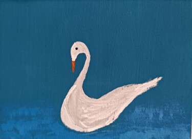 「Swan」というタイトルの絵画 Melisa Kanmazによって, オリジナルのアートワーク, アクリル