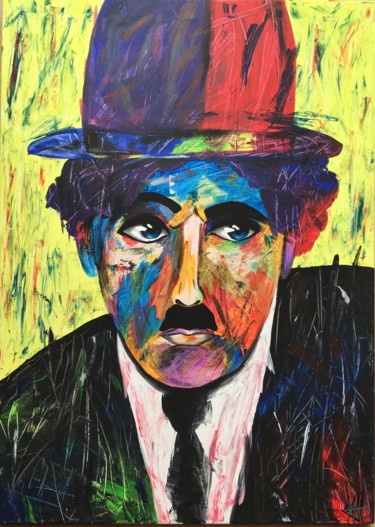 Pintura titulada "Charlie Chaplin" por Melissa Hannon, Obra de arte original, Acrílico