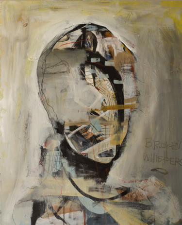 Painting titled "broken Whispers" by Melissa Monroe, Original Artwork, Acrylic