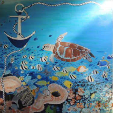 Peinture intitulée "Les tropiques sous…" par Mélissa Sadjan, Œuvre d'art originale, Acrylique