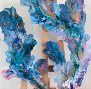 Картина под названием "Blue Corals" - Melissa Schaller, Подлинное произведение искусства, Акрил