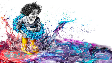 Arte digital titulada "Jump Into Art" por Melissa Whitaker, Obra de arte original, Pintura Digital