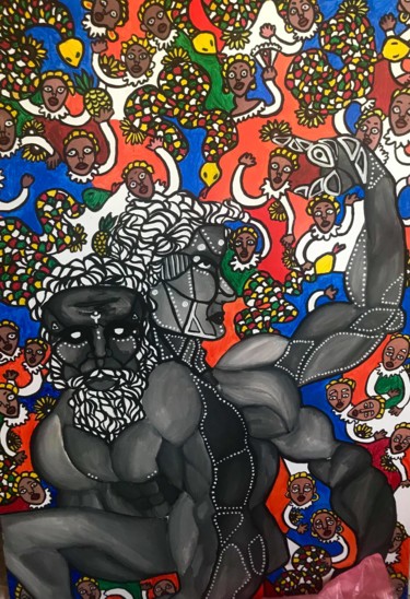 Картина под названием "Shiva" - Melissa Wright, Подлинное произведение искусства, Акрил