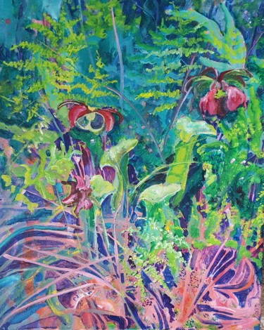 Art Deco Pitcher Plant Painting titled "Art Deco Pitcher Pl…" by Melissa Pierson, Original Art, Acrylic