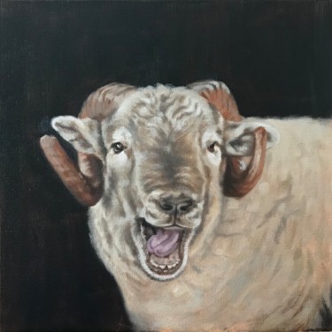 Painting titled "Happy as Larry" by Melissa Gee, Original Artwork, Oil