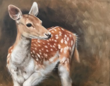 Painting titled "Glance" by Melissa Gee, Original Artwork, Oil Mounted on Wood Stretcher frame