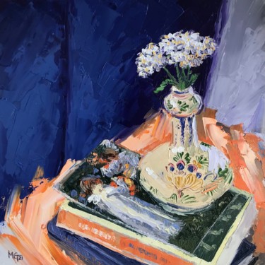 Painting titled "Sargent’s Card" by Melissa Gee, Original Artwork, Oil Mounted on Cardboard