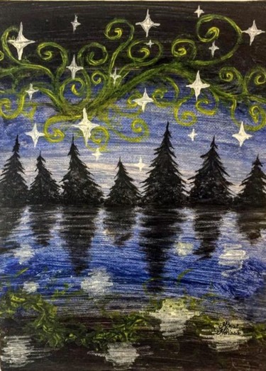 ^The artic sky^ Painting titled "^The artic sky^" by Melissa Mihai, Original Art, Acrylic