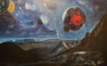Painting titled "Not of this earth" by Mélissian, Original Artwork, Acrylic