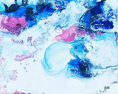 Painting titled "Blue Bubble" by Melle, Original Artwork, Acrylic