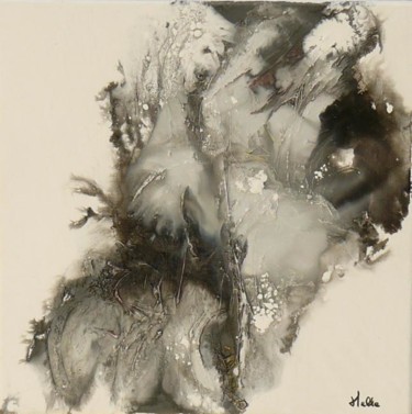 Peinture intitulée "DUO DE GRIS" par Melle, Œuvre d'art originale, Huile