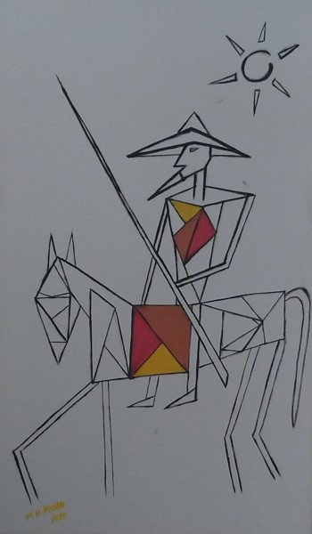 Malerei mit dem Titel "Dom Quixote" von Marcos Henrique Mello, Original-Kunstwerk, Öl