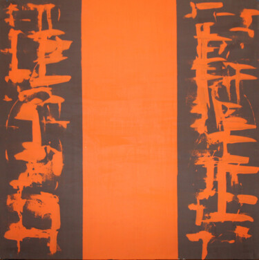 Картина под названием "Orange and Brown" - Mellouki Chaimaa, Подлинное произведение искусства, Акрил Установлен на Деревянна…