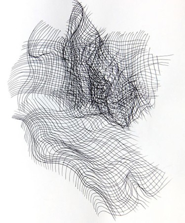 Drawing titled "new skin" by Teresa Melo, Original Artwork, Ballpoint pen